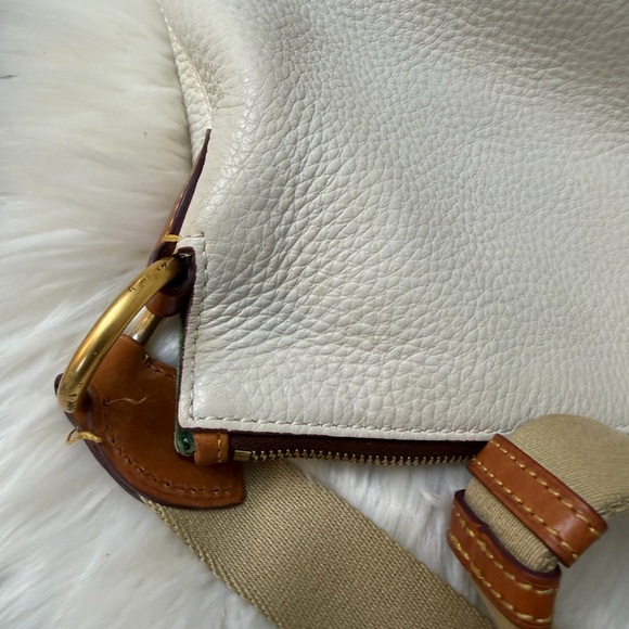 Dooney & Bourke Cream Leather Shoulder Bag with Brown Accents - Picture 6 of 10